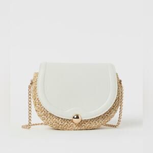 Last Chance! H&M White Half Moon Gold Chain Crossbody Purse Shoulder Bag